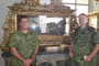 MWO Tony Mayfield and Maj Eric Angell in front of a 1000 year old Christian Martyr in the Zagan Cathedral